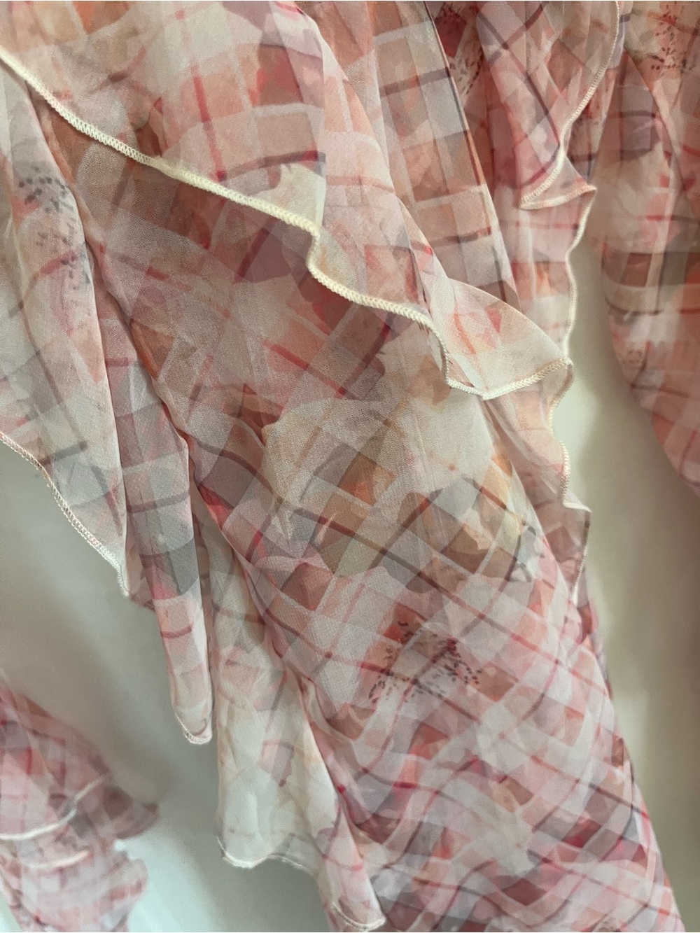 Victoria's Secret Pink Plaid Ruffle Sheer Robe - Picture 4 of 4
